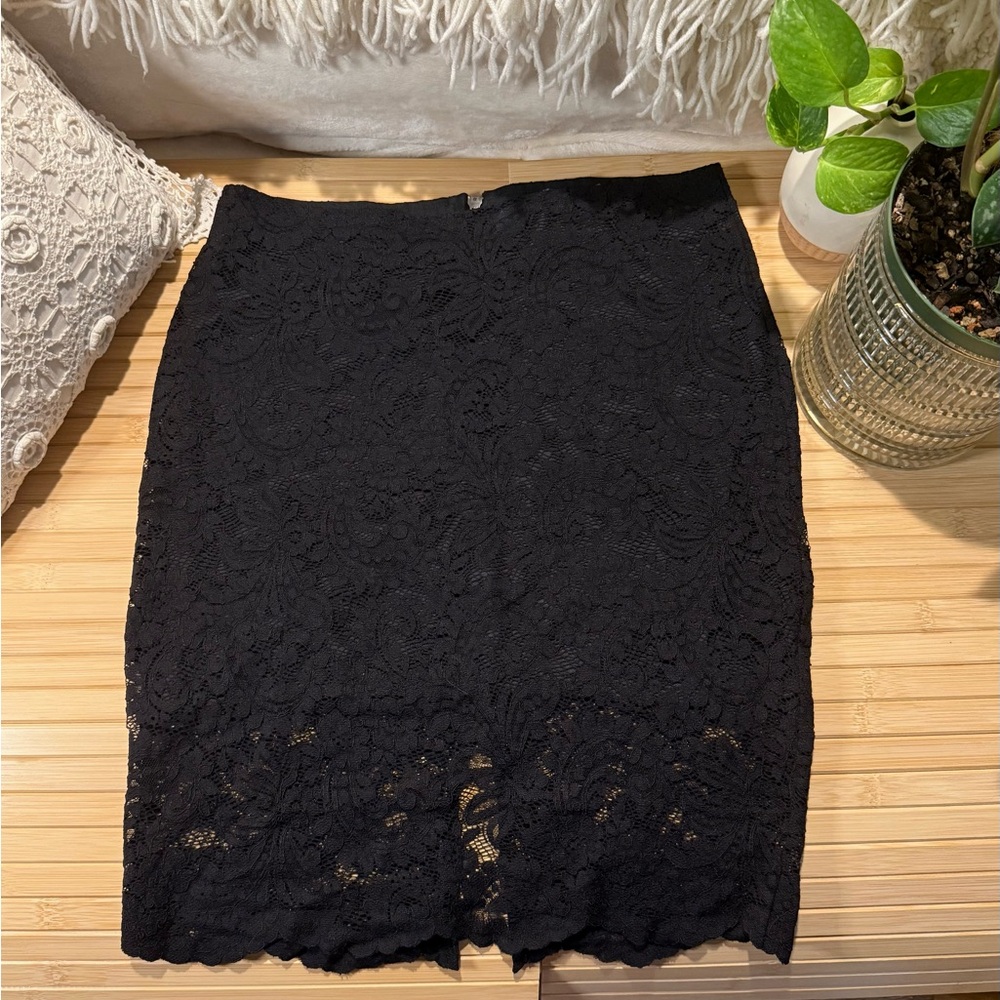 Michael Stars Black Lace Pencil Skirt